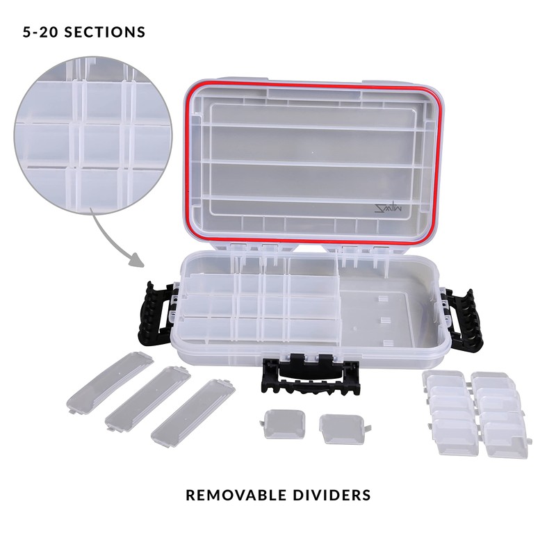 Waterproof Fishing Tackle Box Clear (5 to 20 sections /