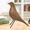 ThriBartLive Mid-Century House Bird Walnut Wood Home Décor, Modern Style