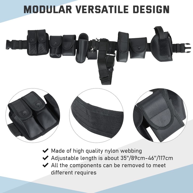 ATPEAM Security Guard Equipment Belt - 10 in 1 Multifunctional