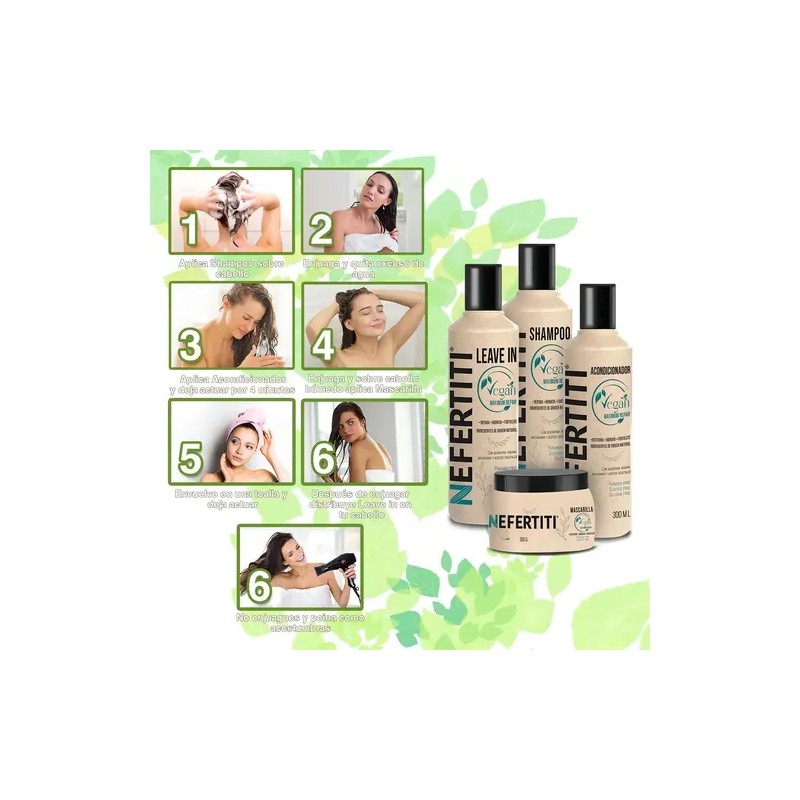 Kit Cuidado Del Cabello Vegan Maximum De Nefertiti 4 Piezas