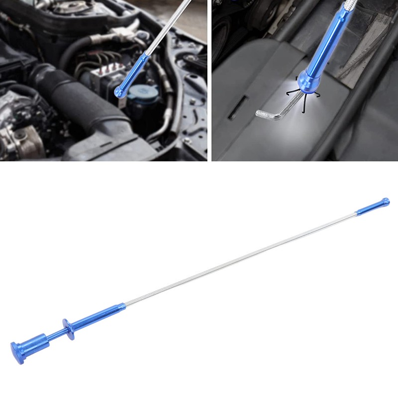 Claw Magnetic Pickup Tool with LED Light 24in Flexible Spring