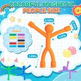 FINDMAG 10 Pack Magnet Men, Colorful Humanoid Magnetic Figures, Fun Fidget Stress Relief for Adults, Strong Magnet People for Refrigerator, Whiteboard, Office, School Decor, Travel Essentials