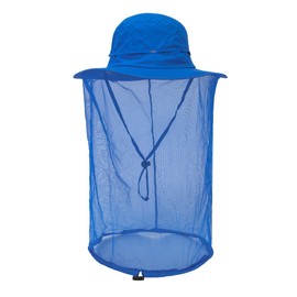 Magracy Unisex Outdoor Mosquito Head Net Hat Sun Protection Hat Mesh Face Protection Mask Fishing Hat Blue