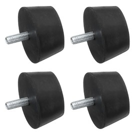 sourcing map 4Pcs Thread Adjustable Levelling Feet, 1.5" x 0.79" Rubber Furniture Feet with M6 x 15mm Studs for Table Chair Feet Floor Protector, Black
