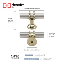 homdiy 10 Pack Brushed Nickel Cabinet Knobs Silver Gold Knobs for Cabinets and Drawers Modern Kitchen Hardware for Dresser Bathroom
