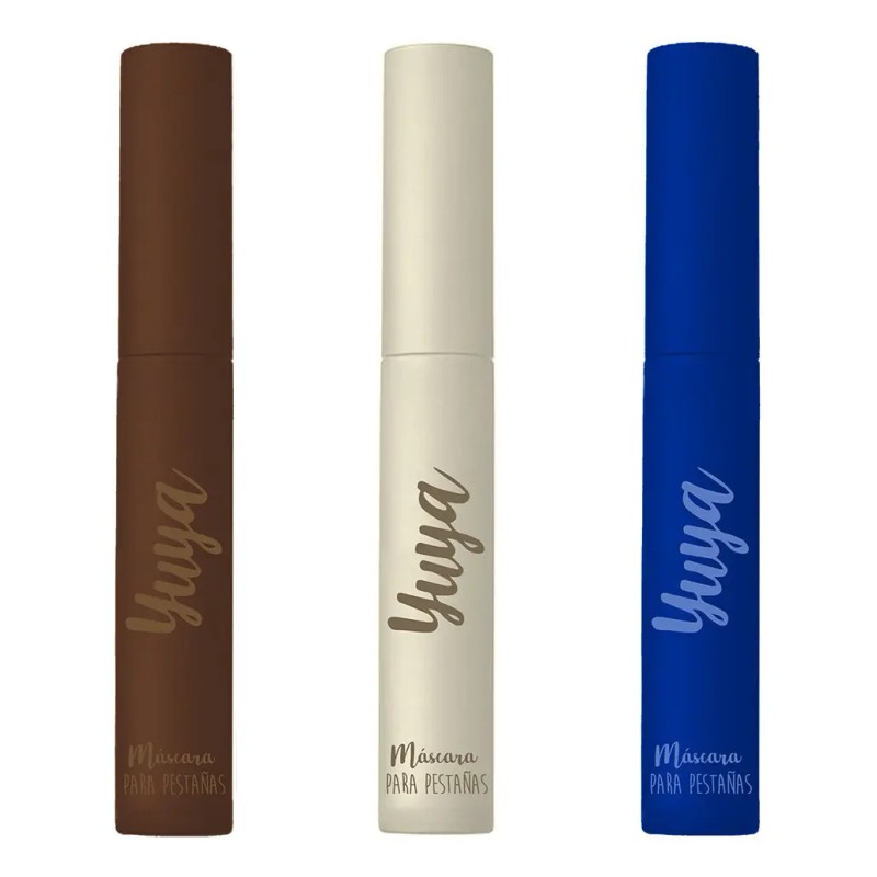 Pack X3 Máscaras Pestañas 10 Aceites Negra Café Azul Yuya