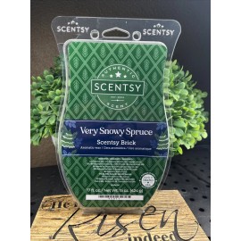 Scentsy Brick 17 Fl Oz Very Snowy Spruce NEW Huge Wax Brick