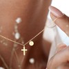 QXTX Cross Necklace for Women,18K Gold Plated Initial Cross Pendant