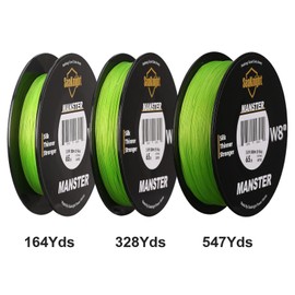 SeaKnight MANSTER W8 II 164Yds/ 328Yds/ 547Yds 8Strands PE Braided Line, Super Smooth-Abrasion Resistant-Low Memory-Zero Stretch Multifilament Fishing Lines