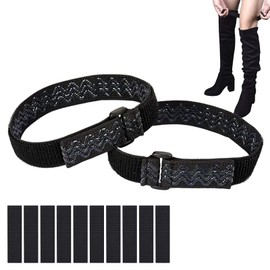 2 PCS Boot Straps Cowboy Boots, Keep Boots From Falling, Boot Straps for Thigh High Boots, Knee Boots Straps Adjustable Boots Straps with 10 Pcs Adhesive Tape Hook Sticker for Fall-off Prevention