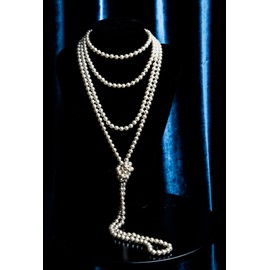 Cizoe 1920s Pearls Necklace Fashion Faux Pearls Gatsby Accessories Vintage Costume Jewelry Cream Long Necklace for Women, one size, Plastic, No Gemstone