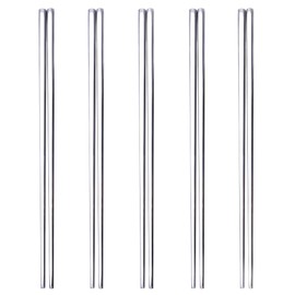5 Pairs Stainless Steel Chopsticks Reusable,Metal Reusable Chopsticks,9 Inch(Silver Chop sticks reusable dishwasher safe）