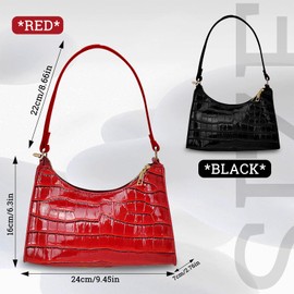 WisePoint Crescent Bag, PU Leather Small Handbag for Women and Girls, Lightweight Half Moon Bag with Zipper for Working, Shopping, Travelling (Black)