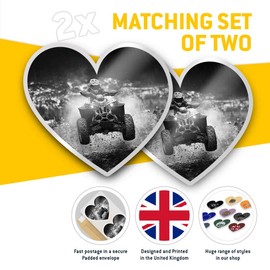 2 x 7.5cm Heart Stickers - ATV Quad Bike Transport Decals 41022