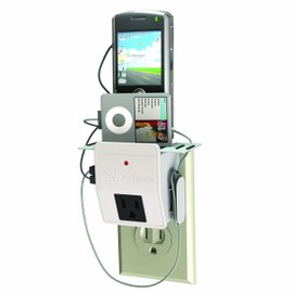 Westinghouse T91001 Outlet Valet Portable Charging Station with 1 Grounded Outlet & 2 USB Ports, White