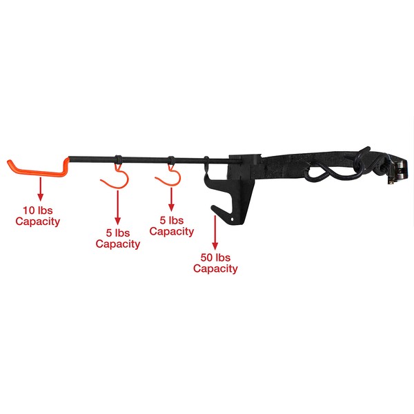 Herron Outdoors Tree Stand Bow & Gear Hanger for Hunting Accessories with Non Slip Grip Hooks and Ratchet Mount Straps.