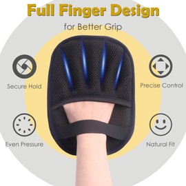 Pet Hair Removal Tool 1 Piece, Five-Finger Electrostatic Dog and Cat Hair Remover Gloves, Resuable and Washable Pet Hair Cleaning Brush for Furniture, Couch, Clothes, Carpet, Bedding...Black