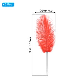 PATIKIL Feather Ballpoint Pens, 2 Pack 0.5mm Fluffy Vintage Ink Pen Refined Coated Calligraphy Writing Signature Guest Wedding Gift Red
