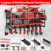 POKIPO Upgrade Large power tool organizer Wall Mount,4 Layers Heavy
