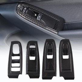 Window Lift Switch Cover Compatible with Subaru WRX 2022 2023,Car Door Window Glass Lift Button Panel Decoration Trim Cover Accessories (Carbon Fiber Pattern)