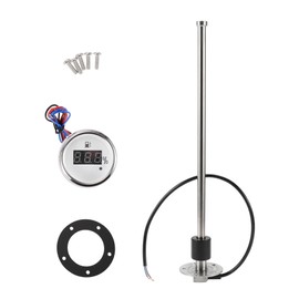 RATCHROLL 1 Set Fuel Sending Unit and Gauge Kit 15.98" Length Boat Fuel Sending Unit Marine Fuel Sender Unit Silver Tone Black White Metal 240-33 Ohm