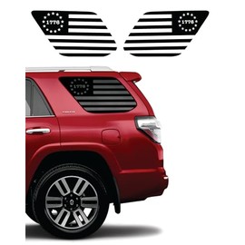 Fit for Toyota 4Runner 2010-2023 | Precut 13 Stars 1776 US Flag Window Decals | 3rd Window Stickers Both Side | Proudly Made in The USA | with US Made Vinyl Matte Black (13 Star 1776)