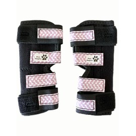 Paw Empire - Pair of Dog Leg Braces, Ultra Supportive, Comfortable, Dual Metal Springs, Canine Hock Brace for Joint Arthritis, Assists Injury & Sprains (Pink Dog Bone, Large)