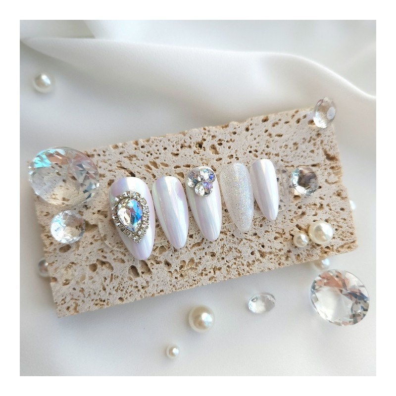 Beach shell Handmade nail tip - petit square / 비치