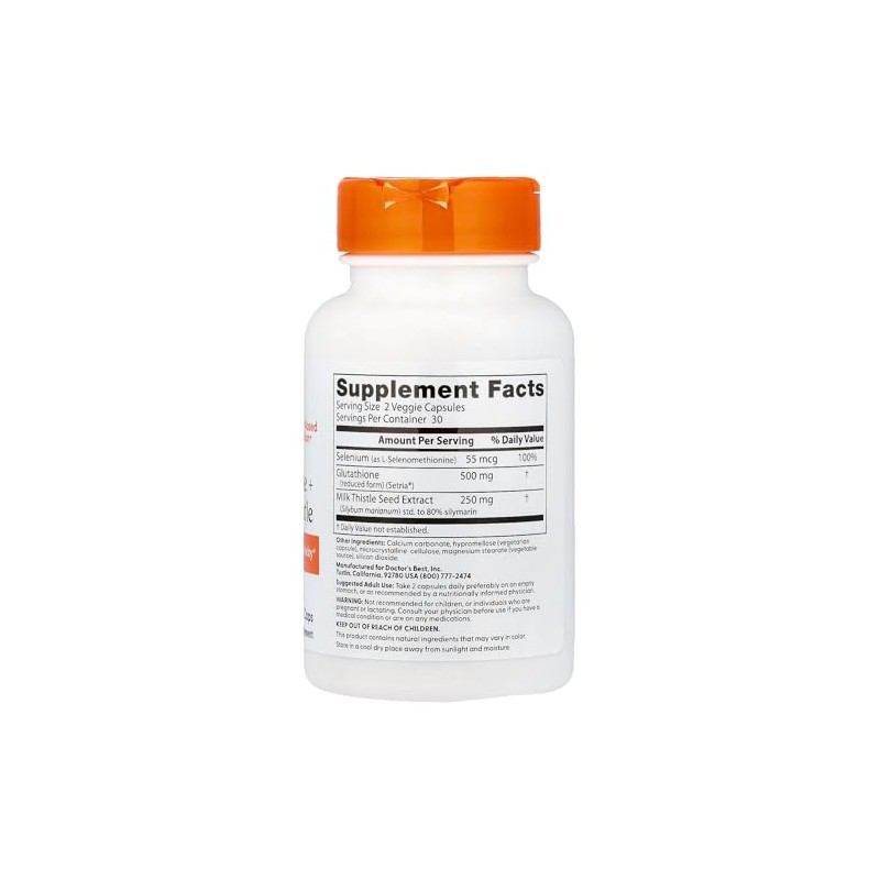 Doctor's Best Glutathione + Milk Thistle, Supports Liver & Antioxidant