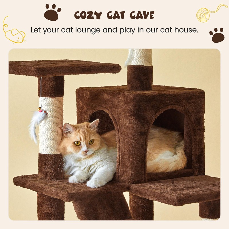MWPO 63.8 inches Multi-Level Cat Tree for Large Cats with