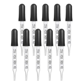 BNREOZA 10pcs 10ml Glass Dropper with Measuring Function, Pipette Straw with Rubber Tip Glass Pipette for Medication, Essential Oils, Nutrition, Ear Labs