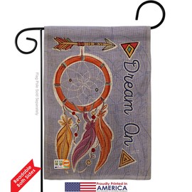 Dream On Burlap Garden Flag Set Wall Holder Country Living Southwest Desert Cactus Succulent Particular Area Small Decorative Gift Yard House Banner Double-Sided Made In USA 13 X 18.5