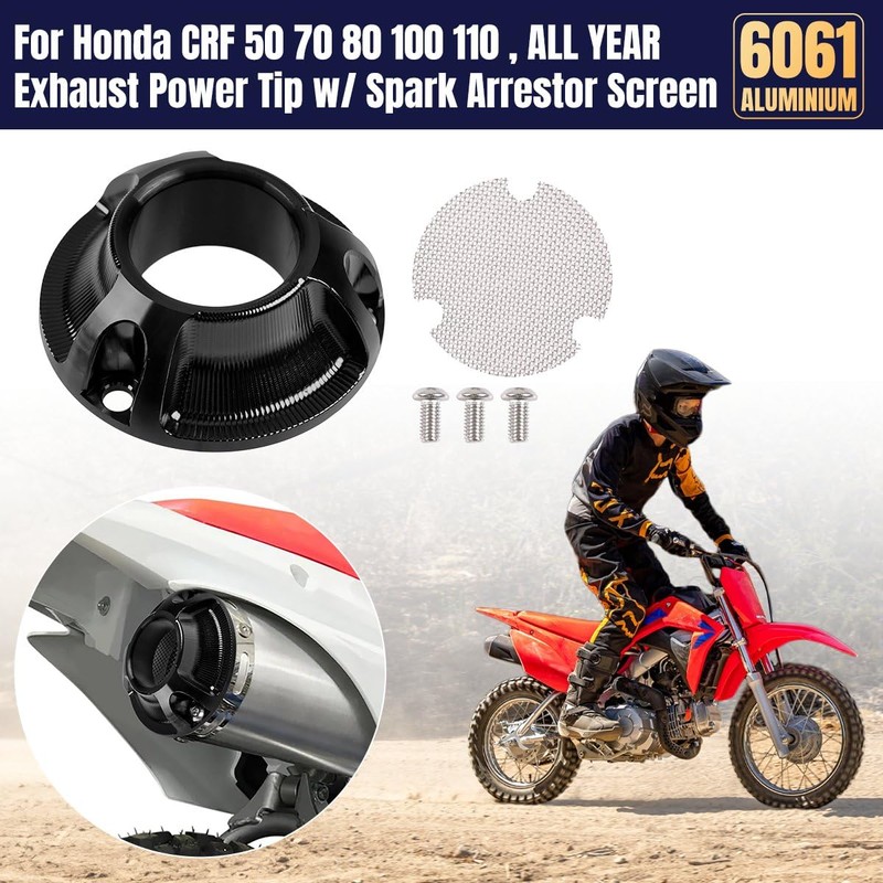 Canitu Exhaust Tip,Motorcycle Billet Aluminum Power Tip with Spark Arrestor