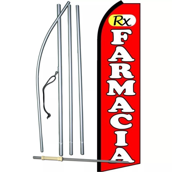 NeoPlex Rx Farmacia Flag with Flag Pole and Spike
