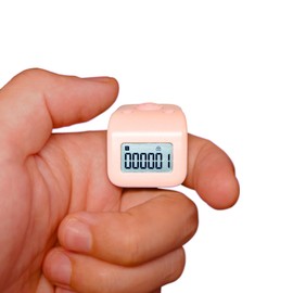 Arvakr Rechargeable Silent Finger Counter 6 Channels Digital Tasbih Tally Clicker with LED for Prayer Knitting Sports Gift Pink