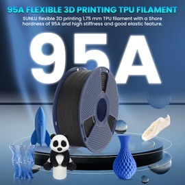 SUNLU 4kg TPU 3D Printer Filament Bundle, High Speed 95A TPU Filament 1.75mm ±0.03mm, Individually Vacuum Packed, 4kg in Total, 1kg per Spool, 4 Pack. (Black)