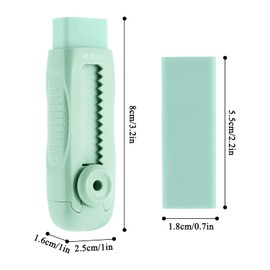 M&G 4+1 Pack Rubber Erasers Sliding Retractable Eraser, Soft Cute Erasers Push Pull Large Pencil Eraser with Plastic Sleeve 4 Refill Eraser for Students Kids, School Office Home Supplies (Green)