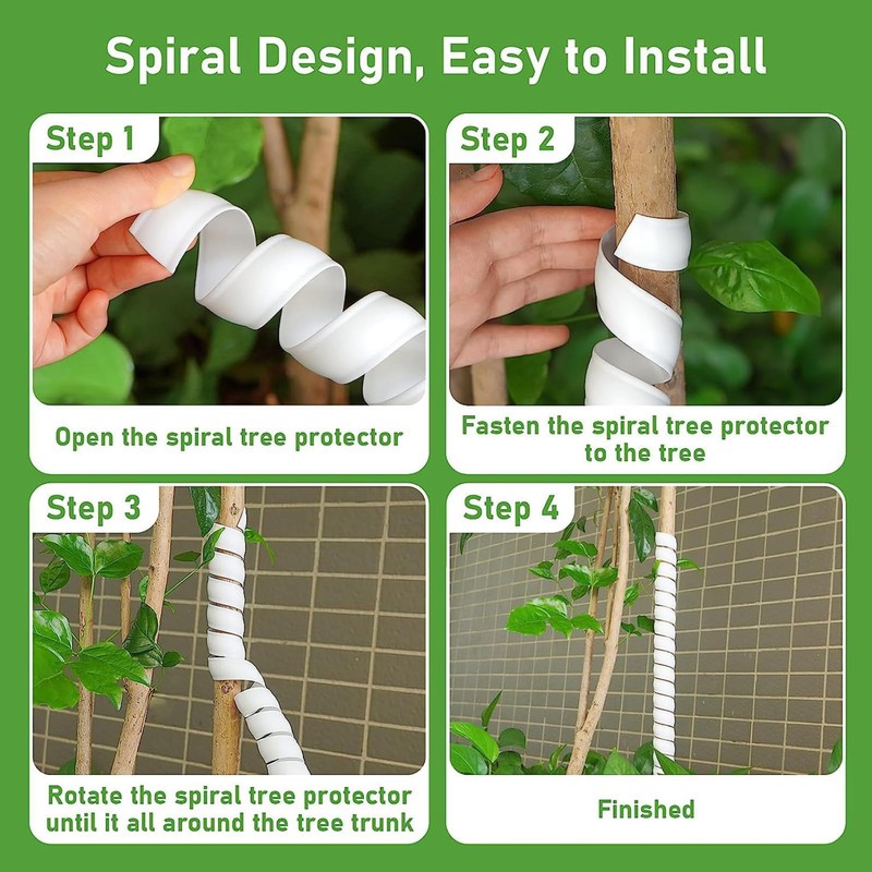 Tree Trunk Protector 4PCS 2 Size PP Spiral Tree Wrap
