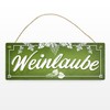 Wine Metal Sign with Vines Motif and Saying "Weinlaube -