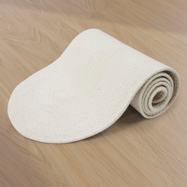 Encasa XO Dining Table Runner | Handmade Ribbed Style Cotton | 12x54 in | Off White | for Coffee & Center Table