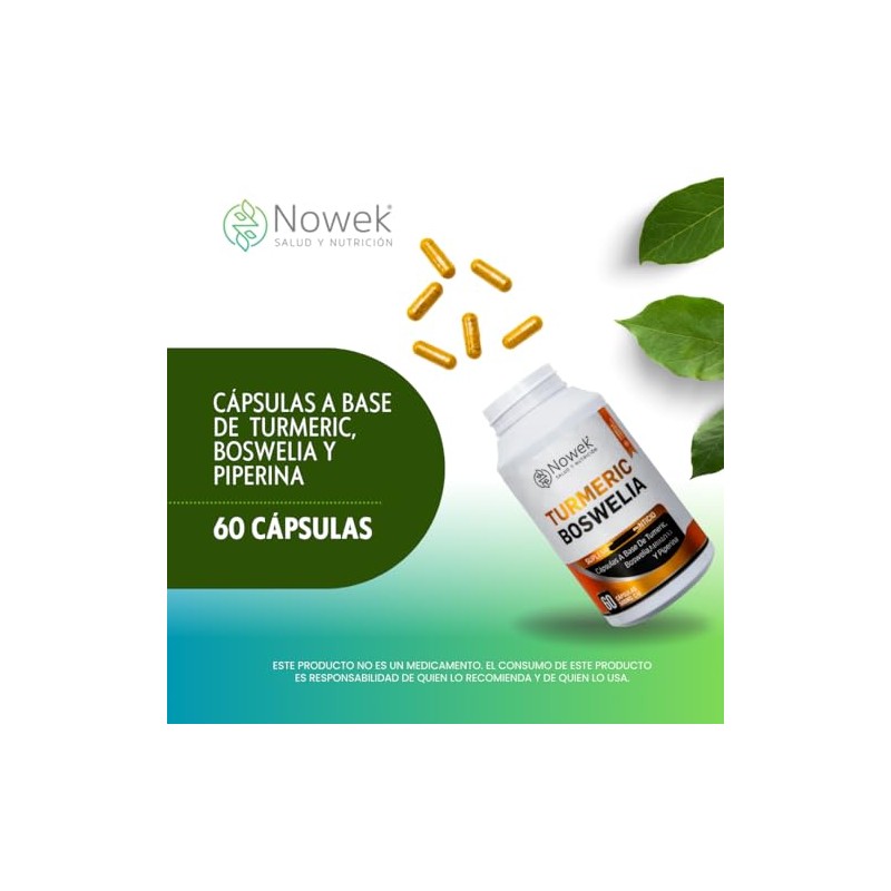 Nowek | Cúrcuma + Boswellia | 60 Cápsulas | Suplemento