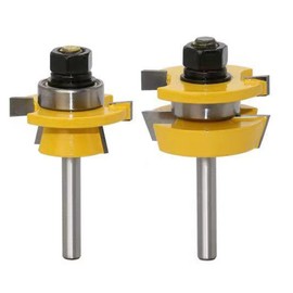 TOEVER Shaker Rail and Stile Router Bits, 1/4 Inch Shank Tongue and Groove Router Bit, Professional Carbide Milling Cutters for Woodworking for Cabinet Door