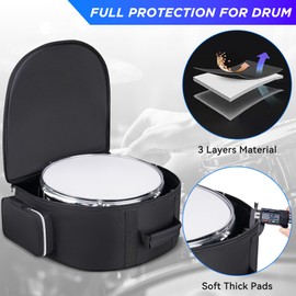 Aleemin Snare Drum Bag 14 x 6.5'', Snare Drum Backpack Bag with 8MM Thick Padded, Drum Case Carrying Gig-bag with Multi-pocket, Heavy Duty, Durable, Comfortable