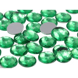 Allstarco 18mm Flat Back Round Acrylic Rhinestones Jewels Plastic Gems Embelishments for Cosplay/Costumes Jewelry Making - 30 Pieces (Green Peridot A23)