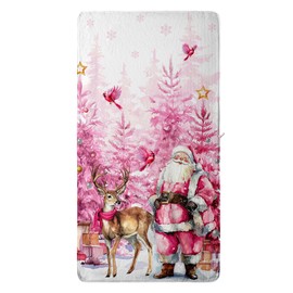 GAIIIIYOU Pink Winter Fleece Bath Towel Absorbent Microfiber Decoration Bathroom Towel for Holiday
