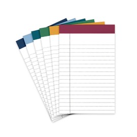 PAPERAGE Lined Legal Pads, (Jewel Tone), 6 Pack, 50 Sheets Each, Wide/Legal Ruled, Note Pads, Paper, 5 inches x 8 inches