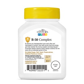 21st Century B 50 Complex Prolonged Release Tablets, 60 Count (Pack of 1)