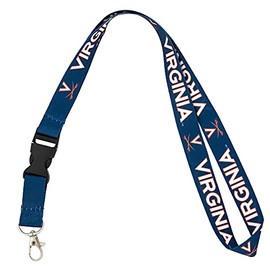 University of Virginia Lanyard Cavaliers UVA Car Keys ID Badge Holder Lanyard Keychain Detachable Breakaway Snap Buckle (Blue)