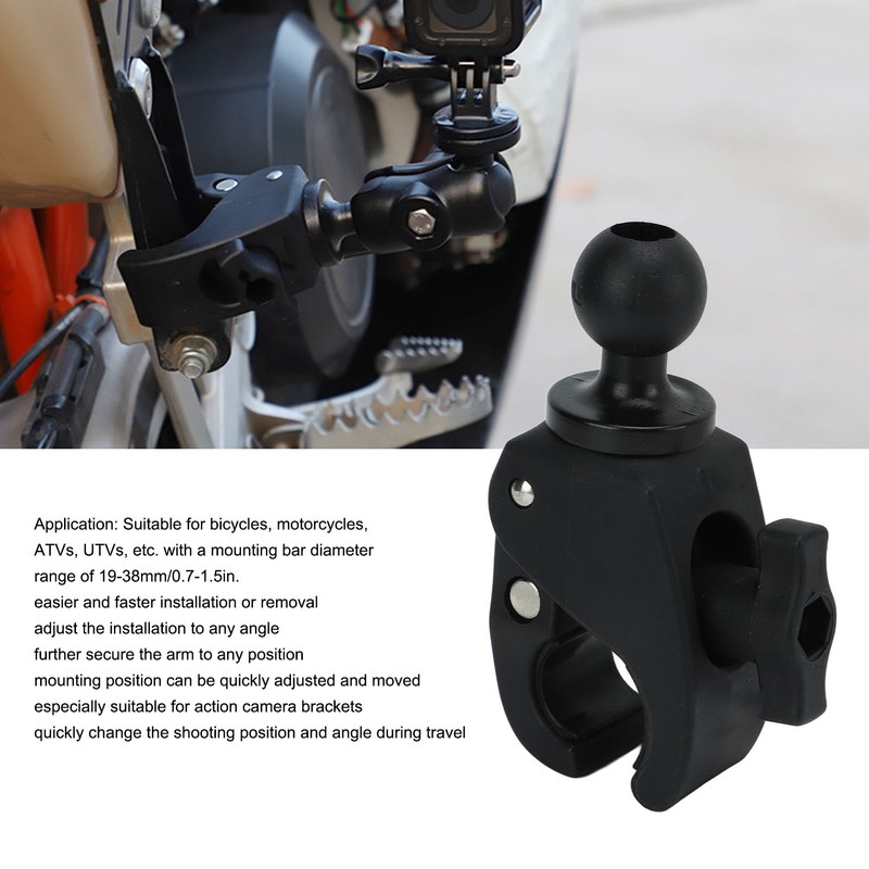 Motorcycle Handlebar Mount 25mm Ball Head 360 Degree Rotation Nylon