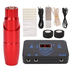 Tattoo Machine Kit Red Motor Pen LED 2 Channel Output Complete Tattoo Power Supply Set for Beginners
